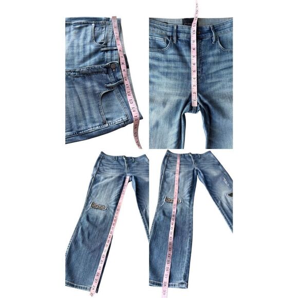 White House Black Market High-Rise Everyday Soft Denim Distressed Straight Jeans - Picture 11 of 11